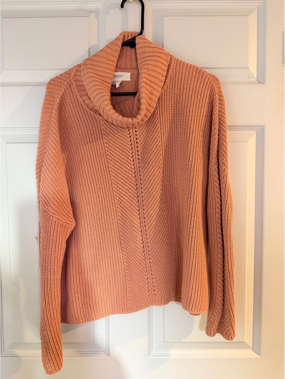 Workshop peach cowl neck sweater